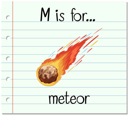 Flashcard alphabet M is for meteor illustrationのイラスト素材