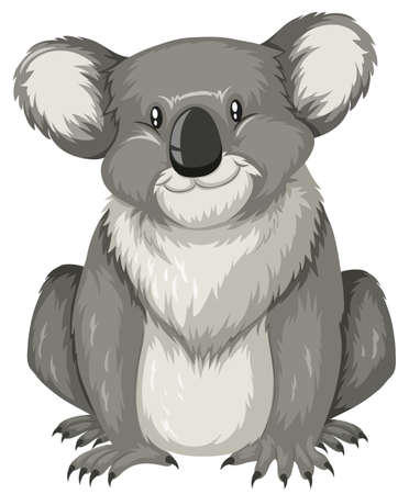 Cute koala sitting alone illustrationのイラスト素材