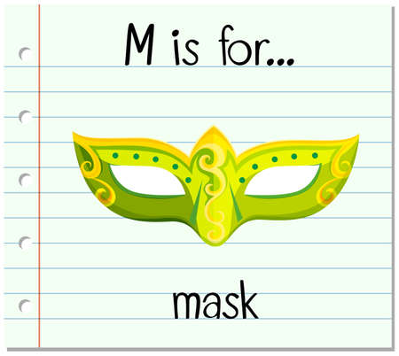 Flashcard letter M is for mask illustrationのイラスト素材
