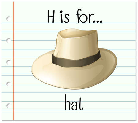 Flashcard letter H is for hat illustrationのイラスト素材