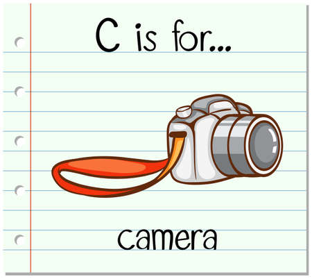 Flashcard alphabet C is for camera illustrationのイラスト素材