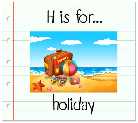 Flashcard letter H is for holiday illustrationのイラスト素材