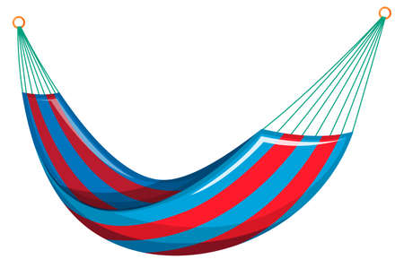 Swing bed in red and blue colors illustrationのイラスト素材