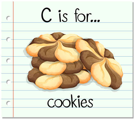 Flashcard alphabet C is for cookies illustrationのイラスト素材