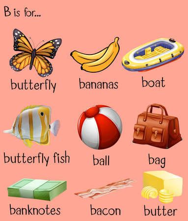 Different words for alphabet B illustrationのイラスト素材