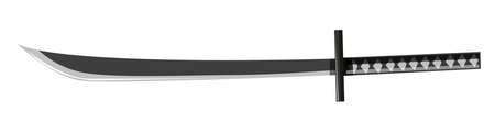 Japanese sword with sharp blade illustrationのイラスト素材