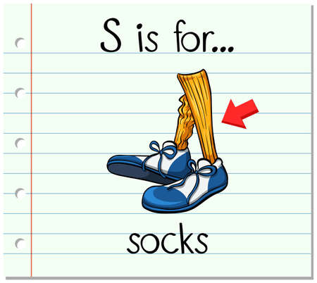 Flashcard letter S is for socks illustrationのイラスト素材