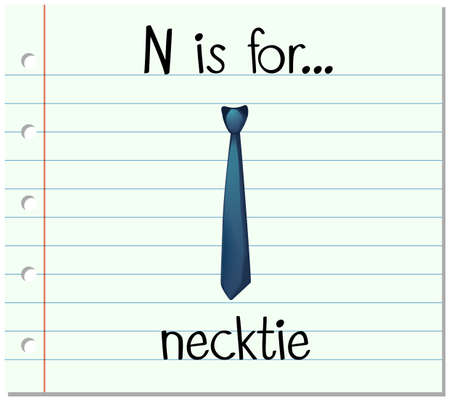 Flashcard letter N is for necktie illustrationのイラスト素材