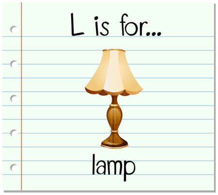Flashcard letter L is for lamp illustrationのイラスト素材