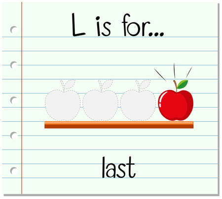 Flashcard letter L is for last illustrationのイラスト素材