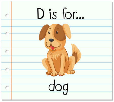 Flashcard letter D is for dog illustrationのイラスト素材