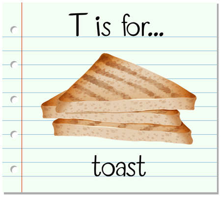 Flashcard letter T is for toast illustrationのイラスト素材