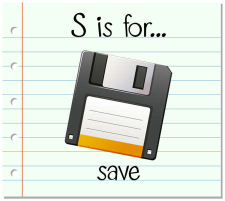 Flashcard alphabet S is for save illustrationのイラスト素材