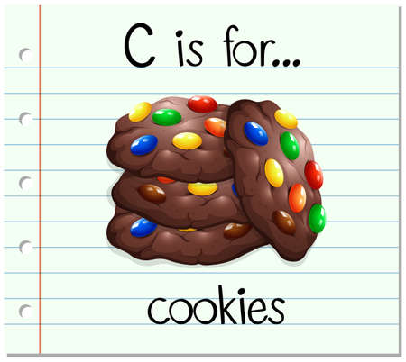 Flashcard alphabet c is for cookies illustrationのイラスト素材