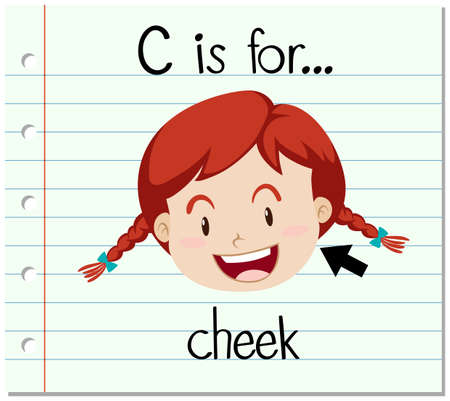 Flashcard letter C is for cheek illustrationのイラスト素材