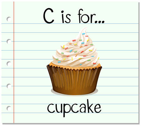 Flashcard letter C is for cupcake illustrationのイラスト素材