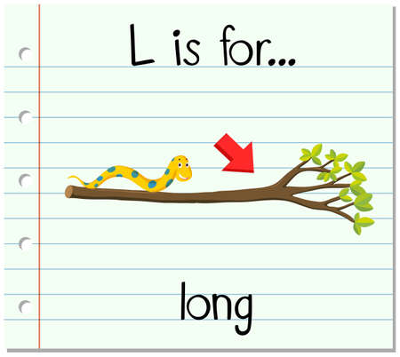 Flashcard letter L is for long illustrationのイラスト素材
