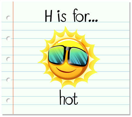 Flashcard letter H is for hot illustrationのイラスト素材