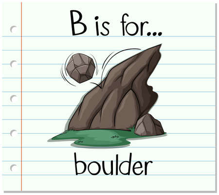 Flashcard letter B is for boulder illustrationのイラスト素材