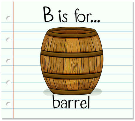 Flashcard letter B is for barrel illustrationのイラスト素材