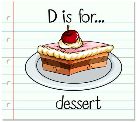 Flashcard letter D is for dessert illustrationのイラスト素材
