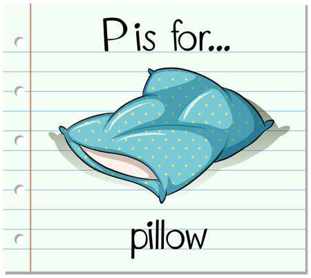 Flashcard letter P is for pillow illustrationのイラスト素材
