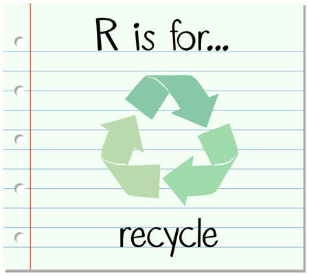 Flashcard letter R is for recycle illustrationのイラスト素材