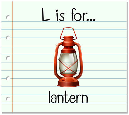 Flashcard letter L is for lantern illustrationのイラスト素材