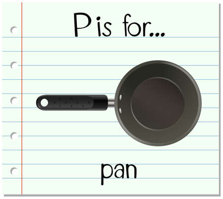 Flashcard letter P is for pan illustrationのイラスト素材