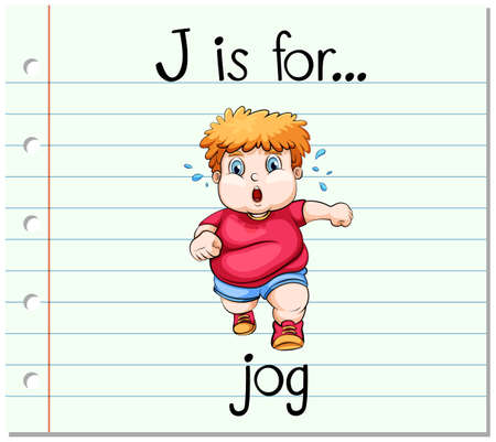 Flashcard letter J is for jog illustrationのイラスト素材