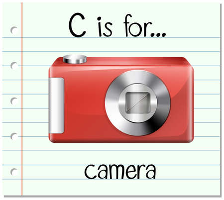 Flashcard letter C is for camera illustrationのイラスト素材