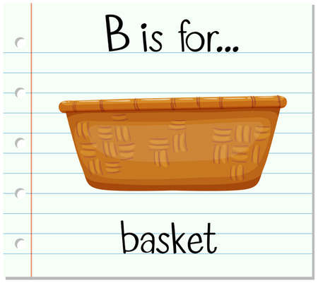 Flashcard letter B is for basket illustrationのイラスト素材
