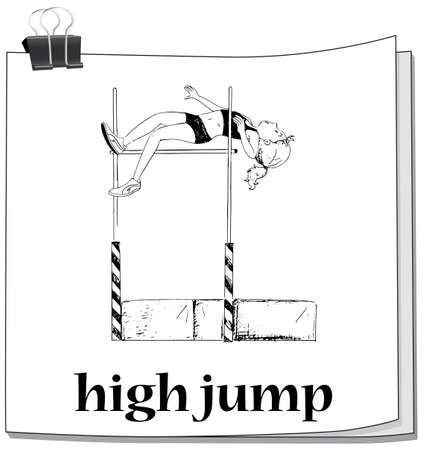 Woman doing high jump illustrationのイラスト素材