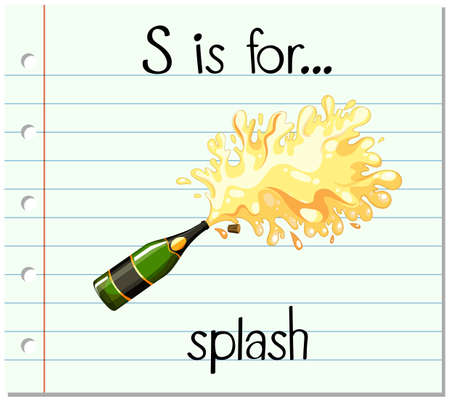Flashcard letter S is for splash illustrationのイラスト素材