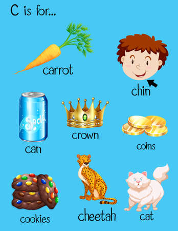 Many words begin with letter C illustrationのイラスト素材