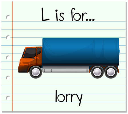 Flashcard letter L is for lorry illustrationのイラスト素材