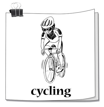 Man cycling on mountain bike illustrationのイラスト素材