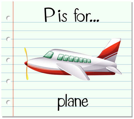 Flashcard letter P is for plane illustrationのイラスト素材