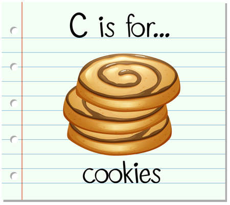 Flashcard letter C is for cookies illustrationのイラスト素材