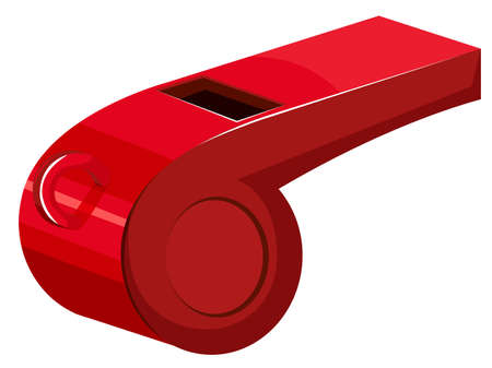 Red whistle on white background illustrationのイラスト素材