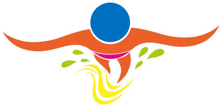 Sport icon of athlete swimming illustrationのイラスト素材