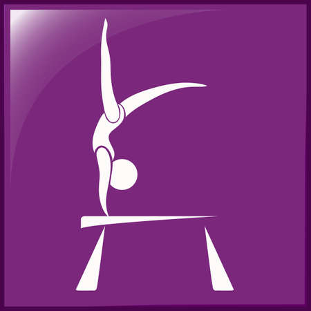 Sport icon of athlete doing gymnastics illustrationのイラスト素材