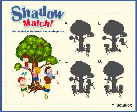 Game template for shadow matching children illustrationのイラスト素材