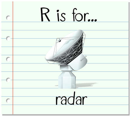 Flashcard letter R is for radar illustrationのイラスト素材