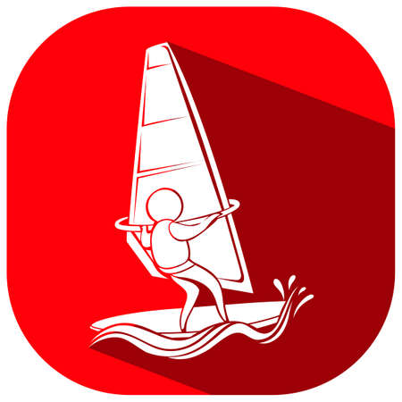 Sport icon design for sailing on square tag illustrationのイラスト素材
