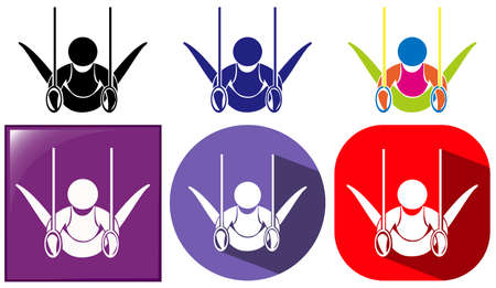 Sport icon design for gymnastics with rings illustrationのイラスト素材