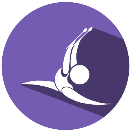 Sport icon for floor exercise with sticks illustrationのイラスト素材