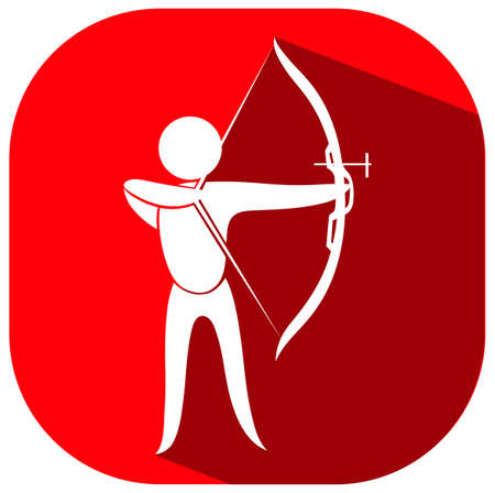 Red icon for archery illustrationのイラスト素材