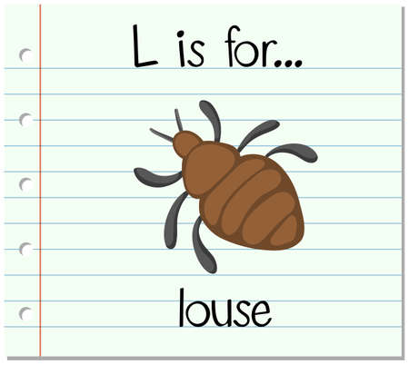 Flashcard letter L is for louse illustrationのイラスト素材