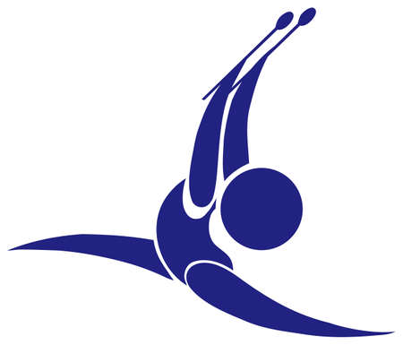 Sport icon design for gymnastics with sticks illustrationのイラスト素材